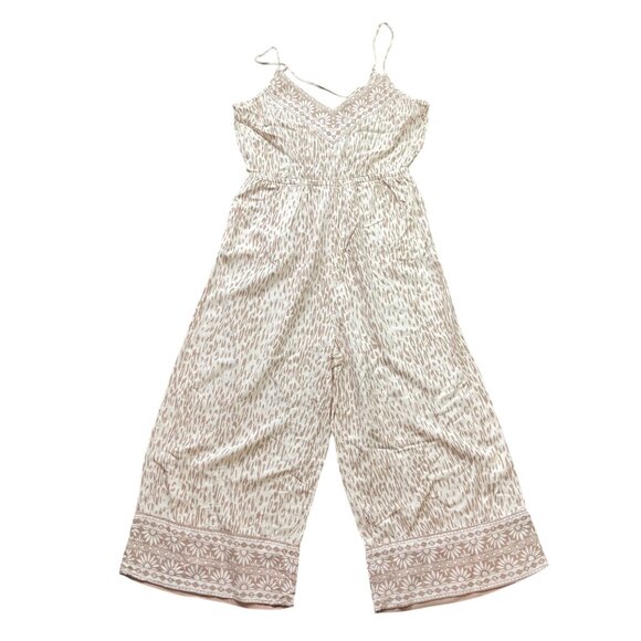 O'Neill Camile Jumpsuit Women's Size‎ Large Viscose Pockets Neutral Lightweight - Picture 1 of 15